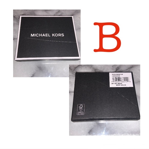 MICHAEL KORS MEN'S "JET SET" TAN LUGGAGE LEATHER PASSCASE WALLET $98 NWT - Picture 9 of 10